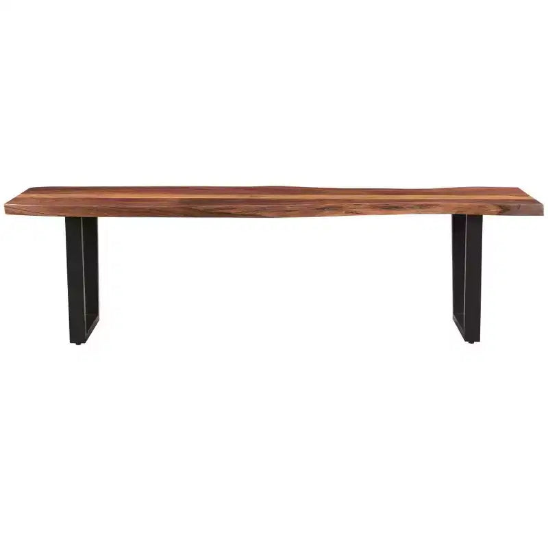 Banc de salle à manger 66 en bois massif marron et noir