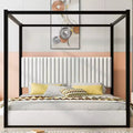 FAMYYT King Size Wood Platform Bed with Upholstered Headboard and Metal Frame, Easy Assembly