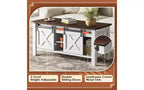 Table basse relevable de style rustique de 47,3 po avec portes coulissantes de grange, grand compartiment de rangement caché et étagère modulable pour salon