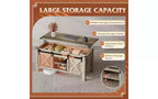 Table basse relevable de style rustique de 47,3 po avec portes coulissantes de grange, grand compartiment de rangement caché et étagère modulable pour salon