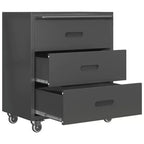 Heavy-Duty Metal Storage Cabinet with Wheels, 3 Drawer Tool Cabinet for Garage, Office, and Home Organizer Solutions