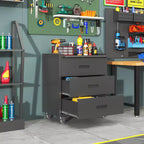 Armoire de rangement en métal robuste avec roues, armoire à outils à 3 tiroirs pour garage, bureau et solutions d'organisation domestique