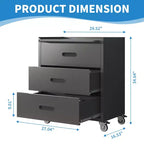 Armoire de rangement en métal robuste avec roues, armoire à outils à 3 tiroirs pour garage, bureau et solutions d'organisation domestique