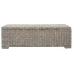 Boîte de rangement grise 110 cm en rotin kubu naturel et acajou massif