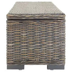 Boîte de rangement grise 110 cm en rotin kubu naturel et acajou massif
