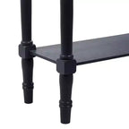 Console traditionnelle en bois noire, Meuble d'entrée, Design étroit, Plateau en MDF