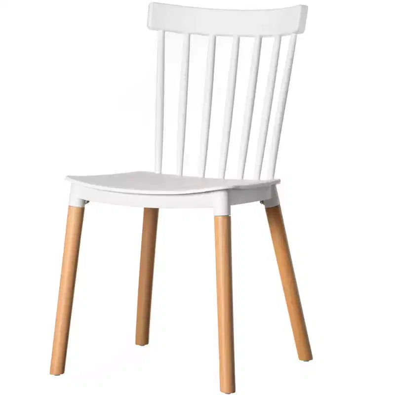 Fabulaxe Modern Plastic Dining Chair Windsor Design with Beech Wood Legs