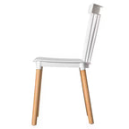 Chaise de salle à manger moderne en plastique, design Windsor avec pieds en bois de hêtre