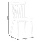 Chaise de salle à manger moderne en plastique, design Windsor avec pieds en bois de hêtre