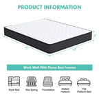Matelas en mousse à mémoire de forme 8'' Queen/Full/King Size, Fermeté moyenne, Respirant, Soulage la pression