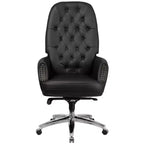 Fauteuil de bureau en similicuir avec soutien lombaire ergonomique et dossier haut capitonné