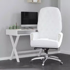 Fauteuil de bureau en similicuir avec soutien lombaire ergonomique et dossier haut capitonné