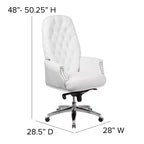 Fauteuil de bureau en similicuir avec soutien lombaire ergonomique et dossier haut capitonné