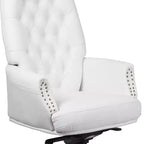 Fauteuil de bureau en similicuir avec soutien lombaire ergonomique et dossier haut capitonné