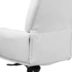 Fauteuil de bureau en similicuir avec soutien lombaire ergonomique et dossier haut capitonné