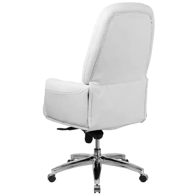 Fauteuil de bureau en similicuir avec soutien lombaire ergonomique et dossier haut capitonné