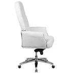 Fauteuil de bureau en similicuir avec soutien lombaire ergonomique et dossier haut capitonné