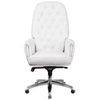 Fauteuil de bureau en similicuir avec soutien lombaire ergonomique et dossier haut capitonné