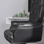 Fauteuil de bureau en similicuir avec soutien lombaire ergonomique et dossier haut capitonné