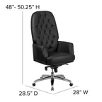 Fauteuil de bureau en similicuir avec soutien lombaire ergonomique et dossier haut capitonné