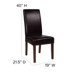 Chaise de salle à manger d'appoint Parsons à dossier en panneau style Mid-Century